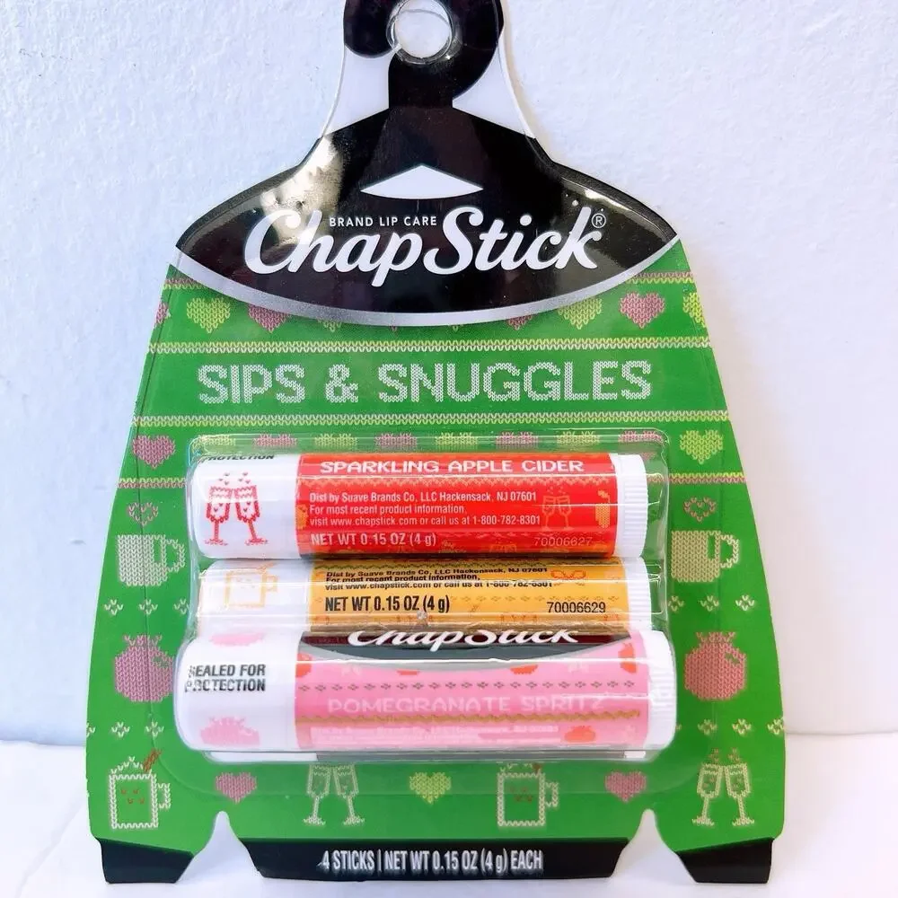 ChapStick Winter Holiday Collection Lip Balm Sips Snuggles & Toasty Treats 8 Pcs